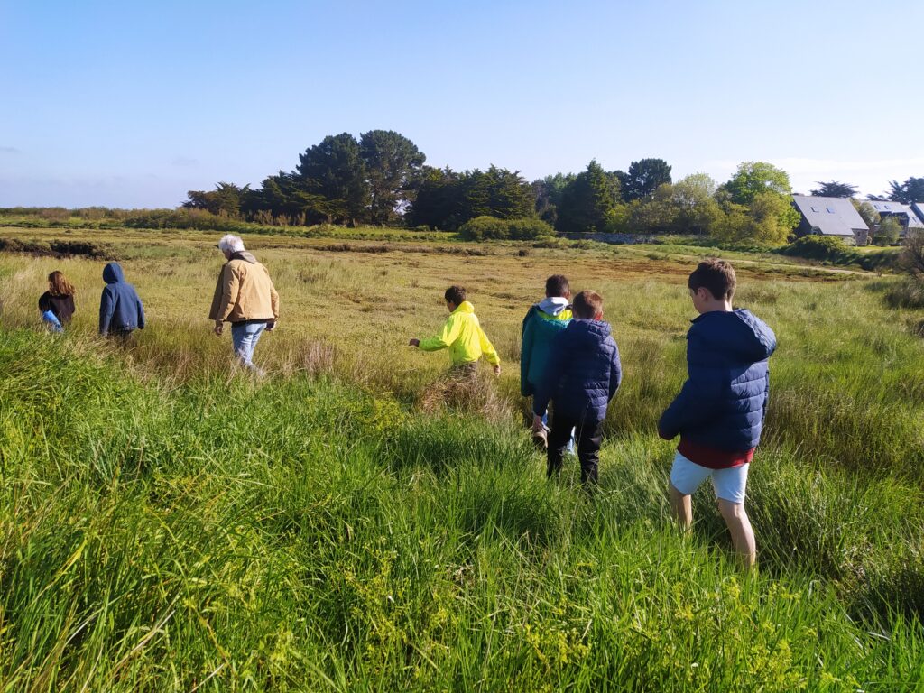 Enfants de l’école primaire Diwan de Vannes en sortie scolaire dans la nature